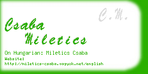 csaba miletics business card